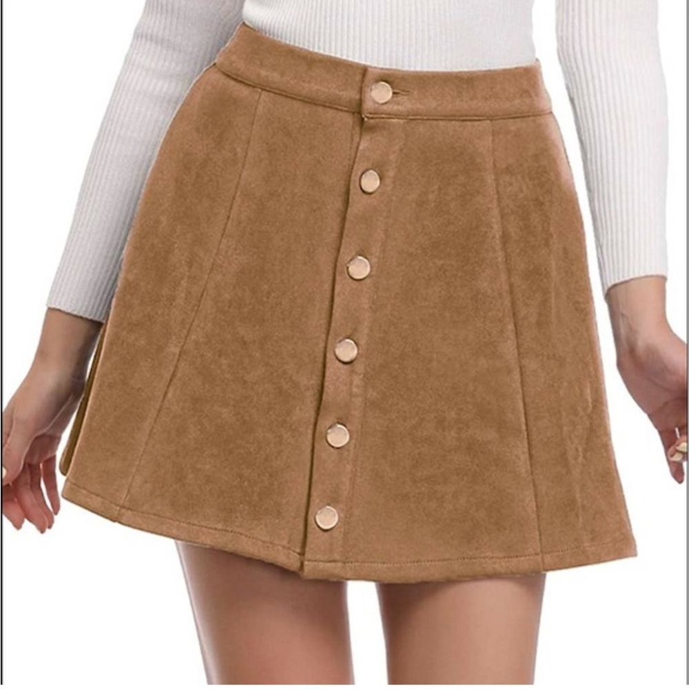 GAP vintage real suede snap skater skirt mini‎ EVC size small - Picture 2 of 8